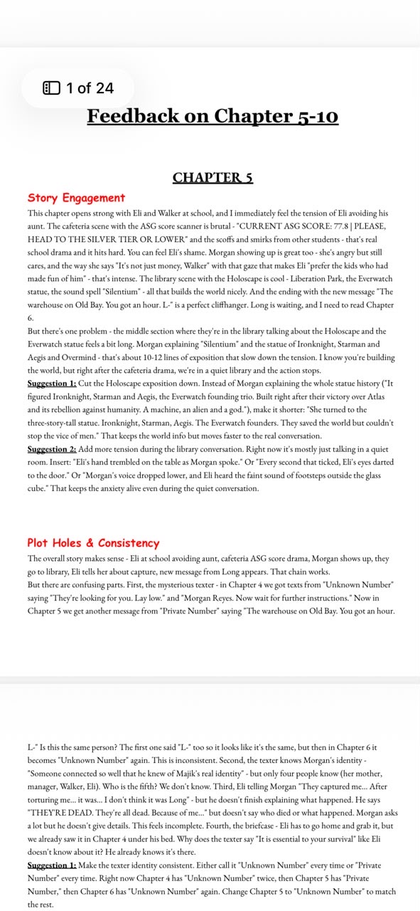 Editing sample — Editorial Letter — Chapter Feedback